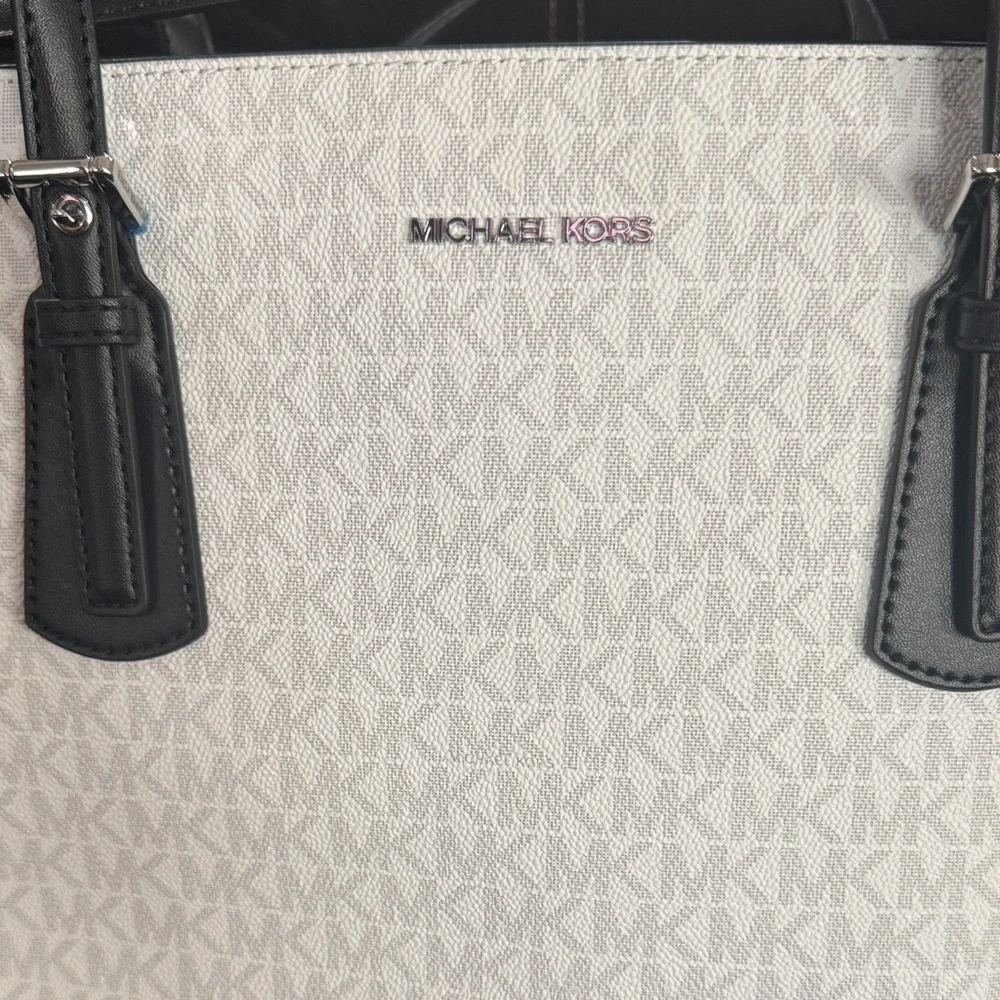 Michael Kors Monogrammed Cream and Black Tote